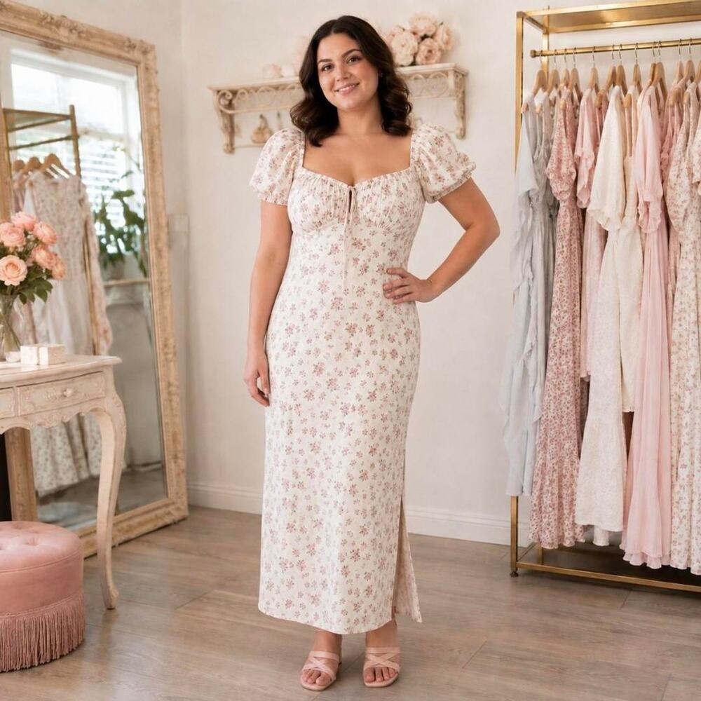 No boundaries pink floral dress- Large